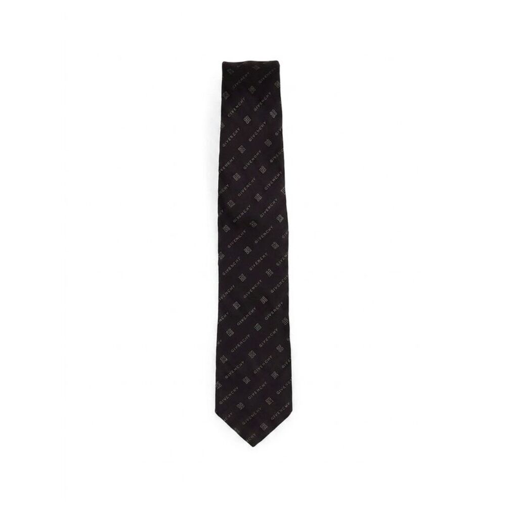 Givenchy Black And White Silk Men's Tie - Picture 2 of 4